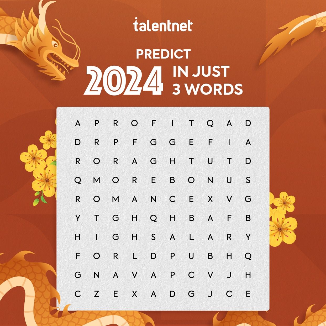 Talentnet's 3 keywords: HIGH SALARY - PROFIT - BONUS

It's your turn👇

#Talentnet #newyear #HappyNewYear